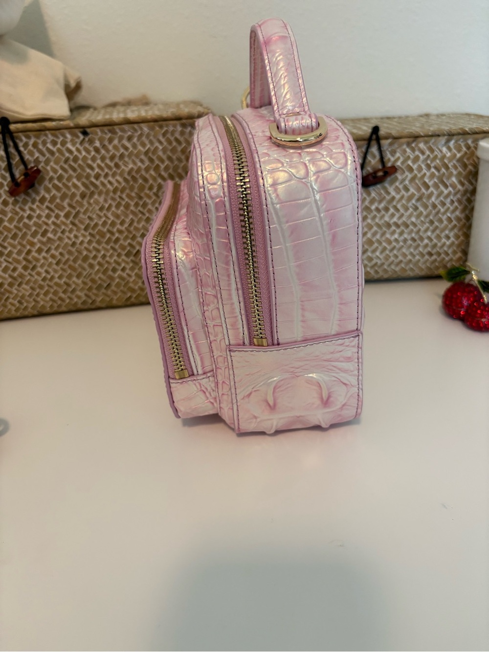Brahmin Pink Croc-Embossed Multi-Piece Shoulder Bag Set - Women - Picture 5 of 10